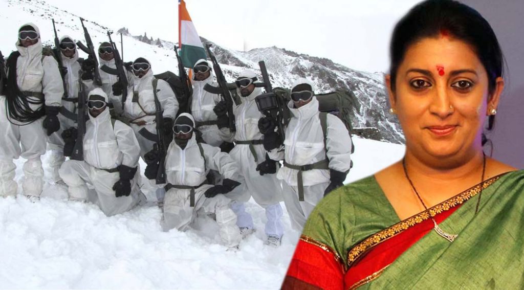 Smriti Irani to celebrate Rakhi with Siachen Jawans.