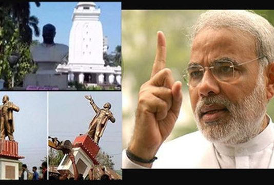 Modi disapproves vandalism, After Lenin Statue brought down, BJP icon’s statue was targeted in Kolkata Modi Disapproves vandalism of BJP